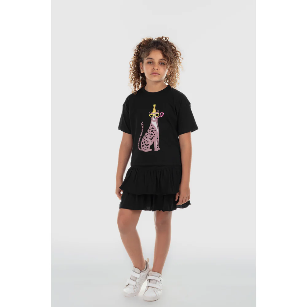 Girls Cotton Outfit Set – Black