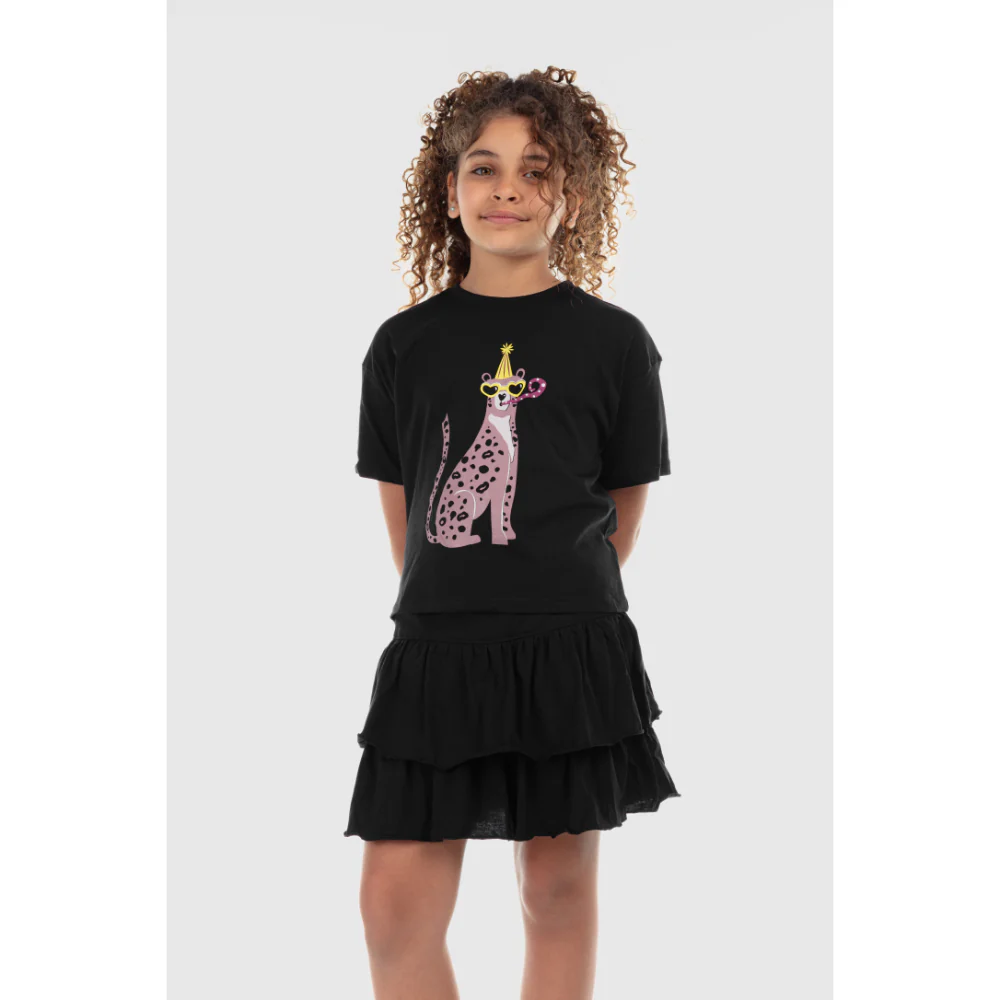 Girls Cotton Outfit Set – Black - Image 3