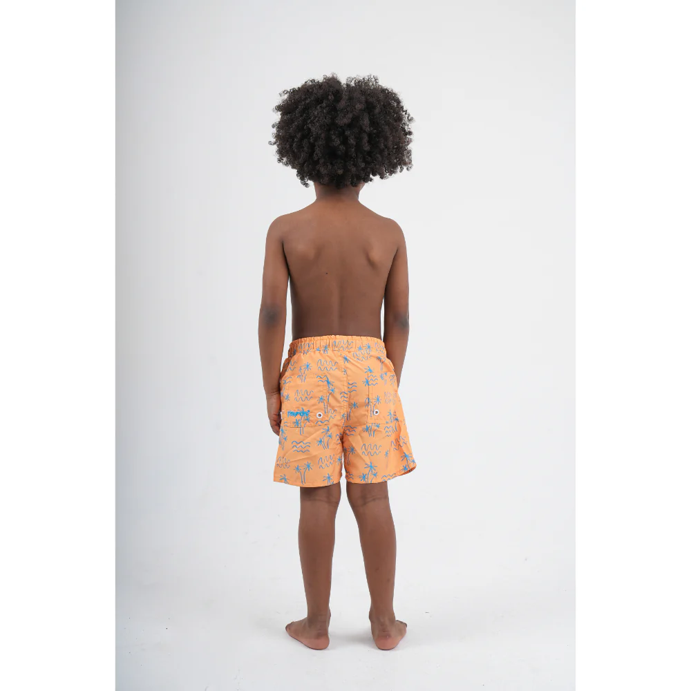 Baby Boys Swimsuit – Mustard with Palm Print - Image 6