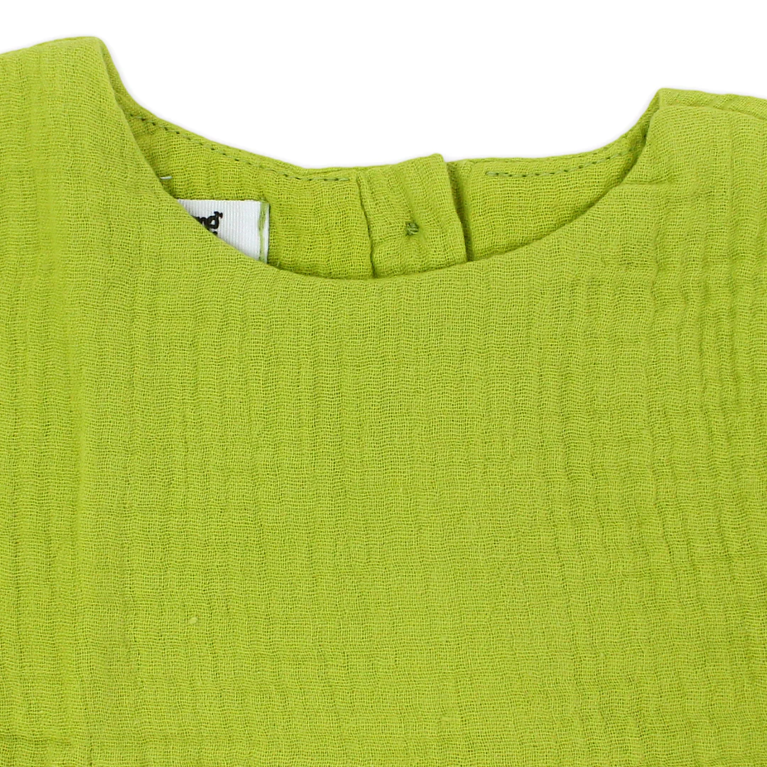 Baby Girls Cotton Dress – Light Green - Image 5