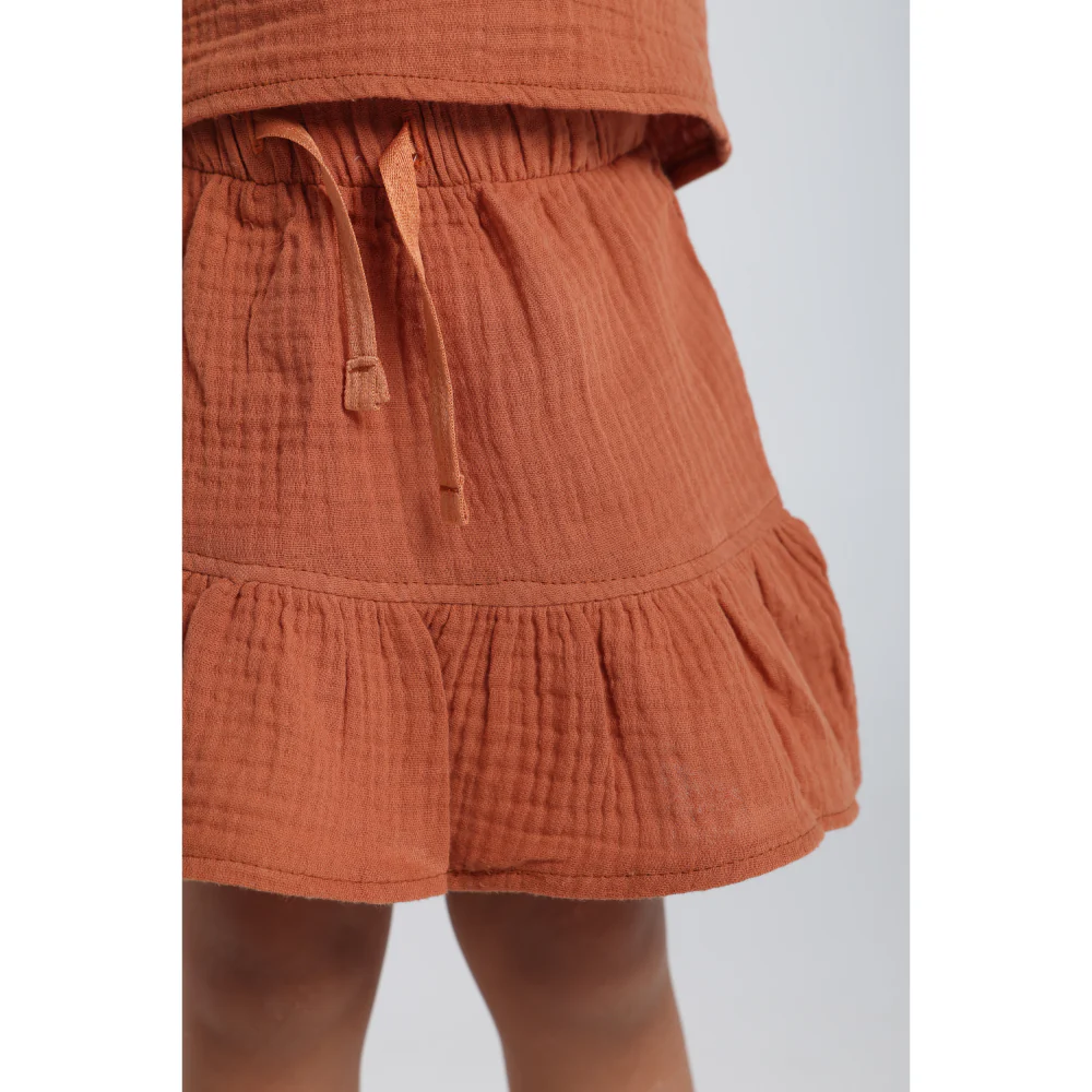 Baby Girls Cotton 2-Piece Outfit Set – Brick - Image 4