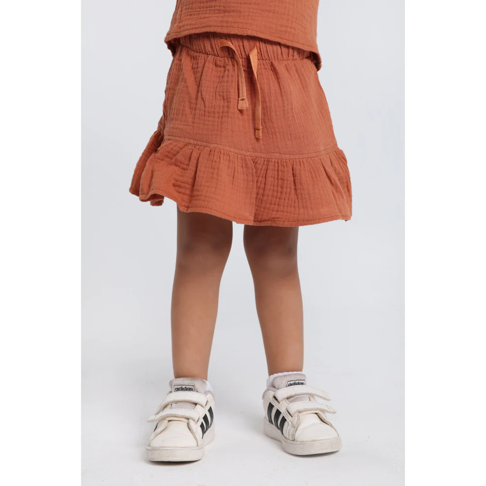 Baby Girls Cotton 2-Piece Outfit Set – Brick - Image 5