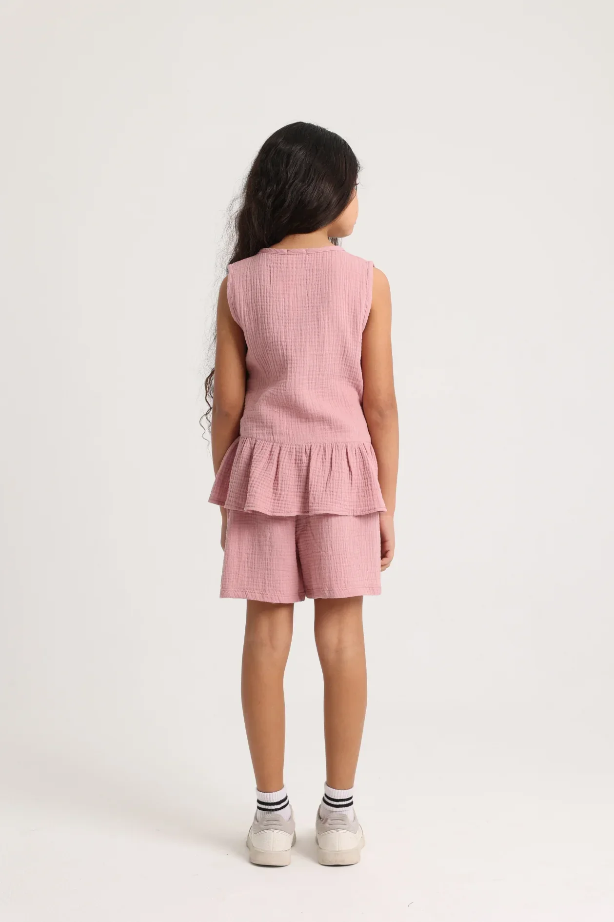 Girls Outfit Set – Dusty Pink (Sleeveless) - Image 2