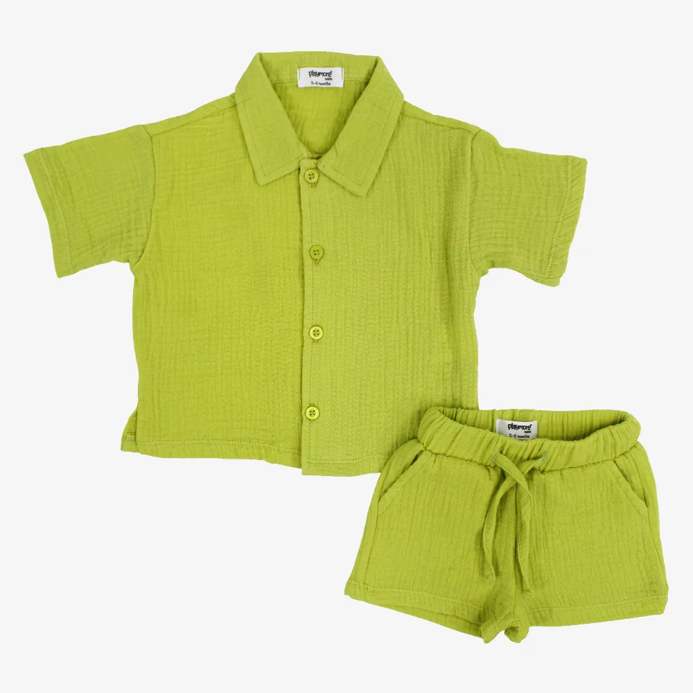 Unisex Baby Cotton 2-Piece Outfit Set – Light Green - Image 5