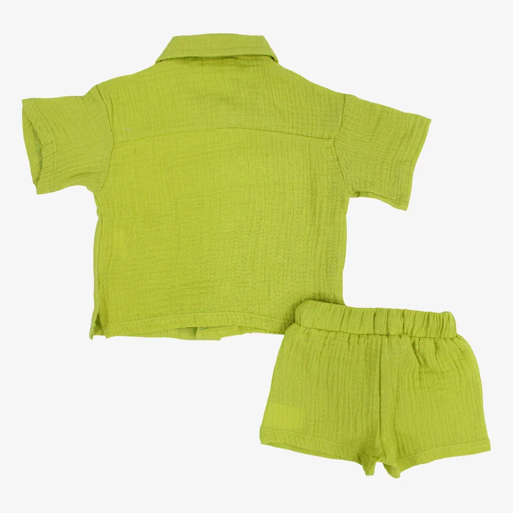 Unisex Baby Cotton 2-Piece Outfit Set – Light Green - Image 6