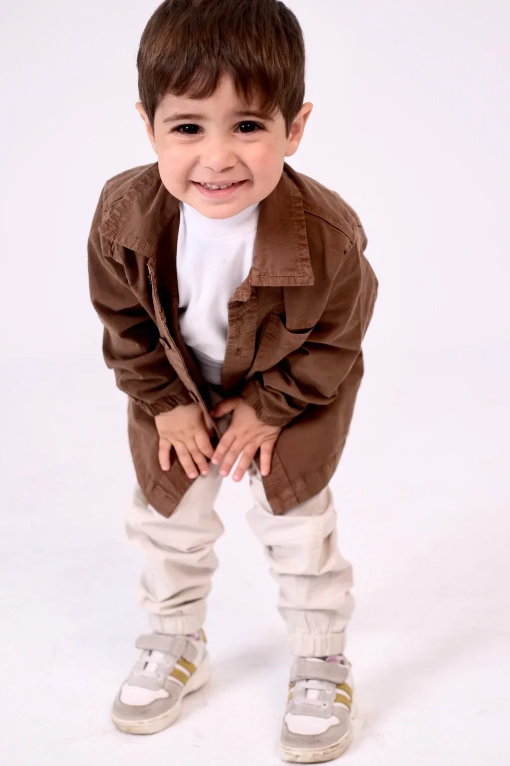 Unisex Baby Gabardine Shirt – Brown