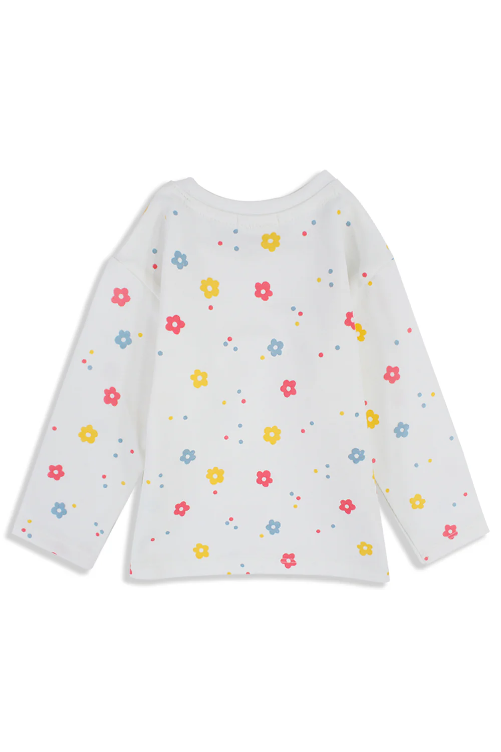 Baby Girls Cotton T-Shirt – Off-White with Flowers Print - Image 15