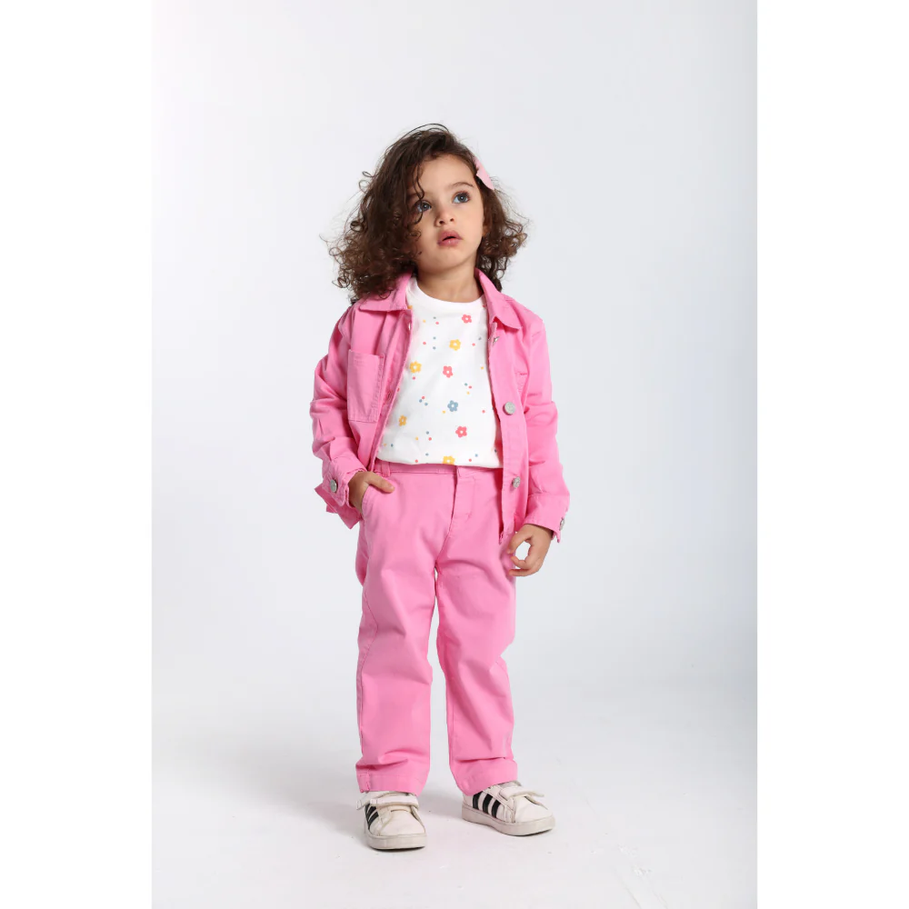 Baby Girls Cotton T-Shirt – Off-White with Flowers Print - Image 6