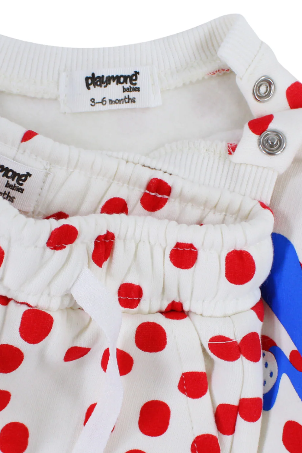 Baby Girls Cotton 2-Piece Outfit Set – Off-White with Red Polka Dots - Image 7