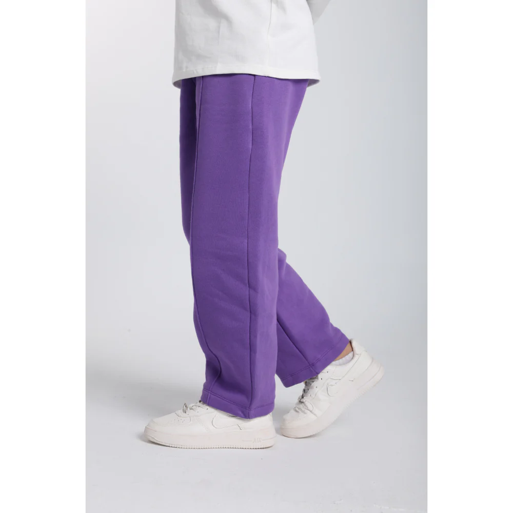 Unisex Cotton Sweatpants – Purple - Image 2