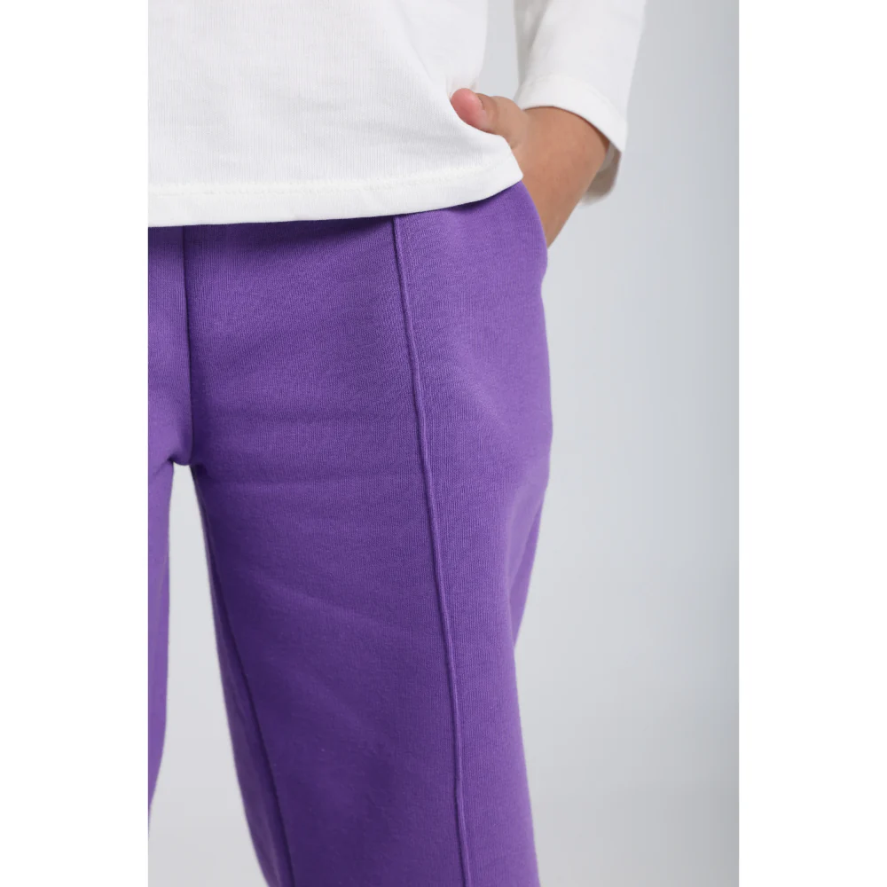 Unisex Cotton Sweatpants – Purple - Image 3