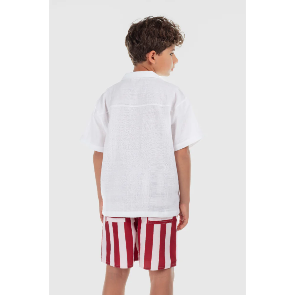 Boys Linen Shirt – White - Image 2