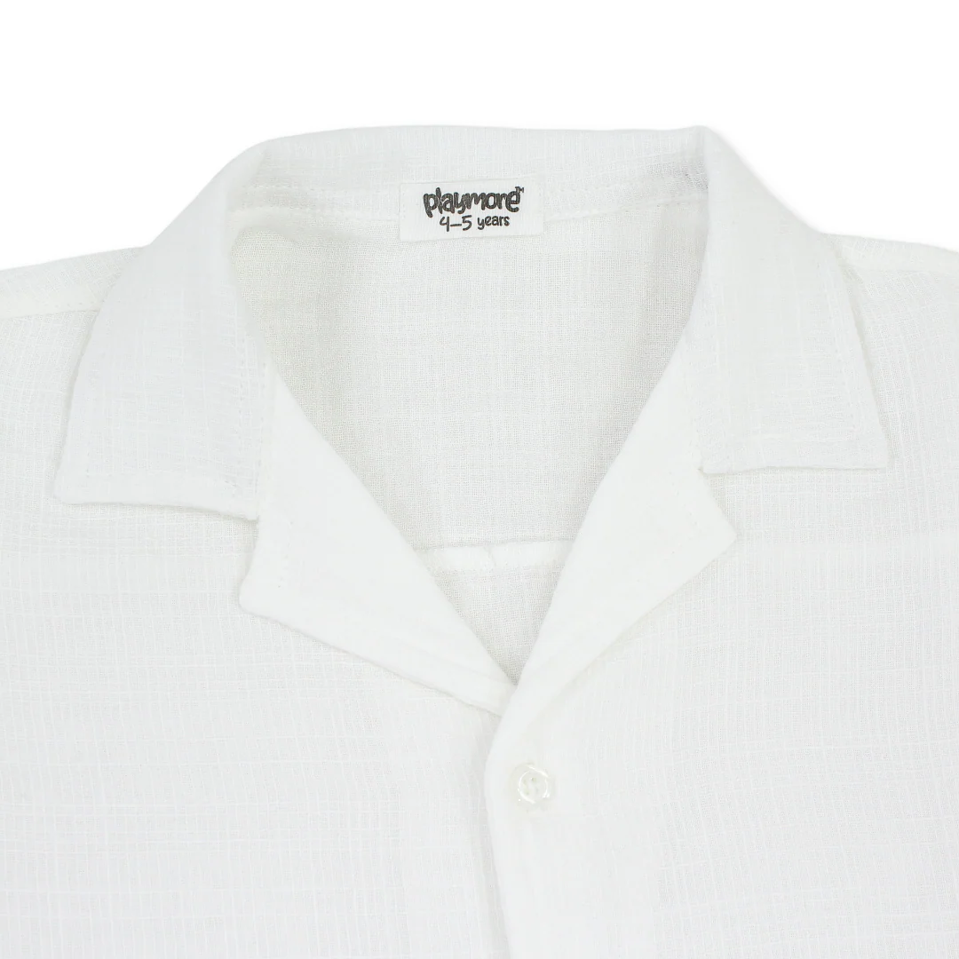 Boys Linen Shirt – White - Image 6