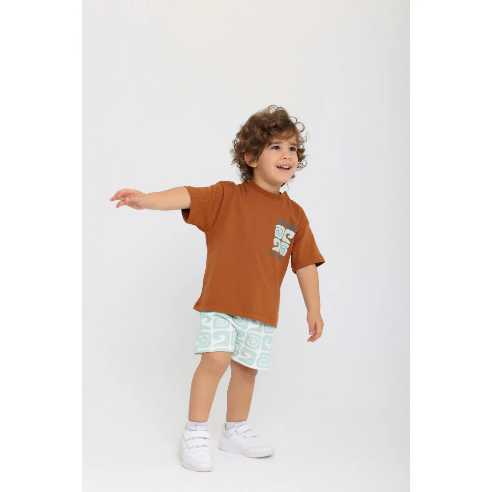 Boys Cotton Shorts – Printed Mint - Image 2