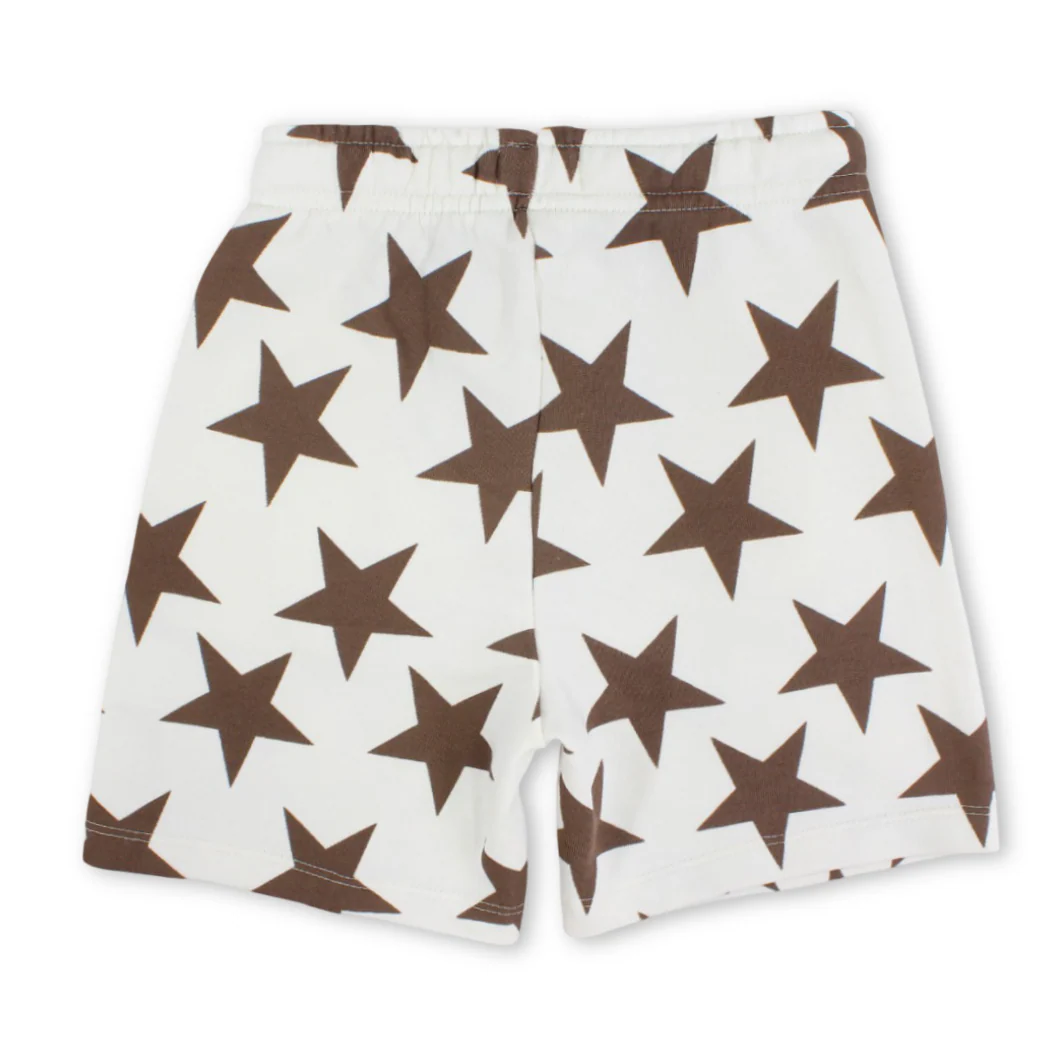 Boys Cotton Short – Off-White with Stars Print - Image 6