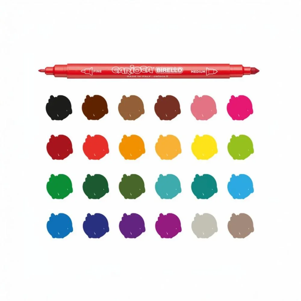 Carioca Birello Double Tip Coloring Pens – 24 Colors - Image 5