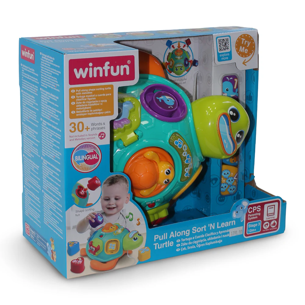 WinFun Pull Along Sort 'N Learn Turtle - Image 2