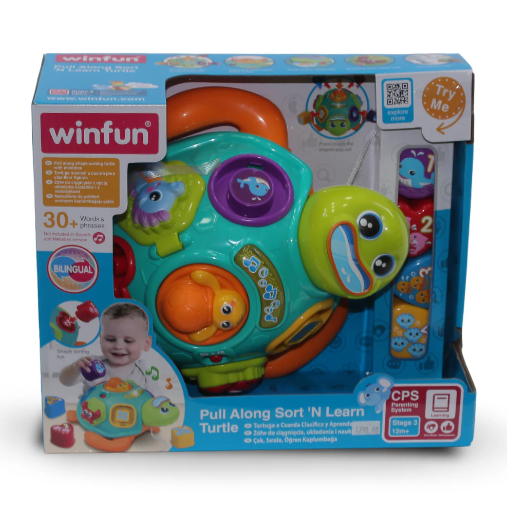 WinFun Pull Along Sort 'N Learn Turtle - Image 3