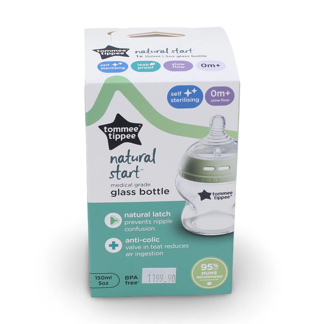 Tommee Tippee Closer to Nature Glass Feeding Bottle - 150ml - Image 2