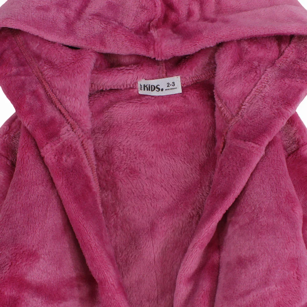 Girls Velvet Robe – Dustypink with "Love Be Kind" Design - Image 7