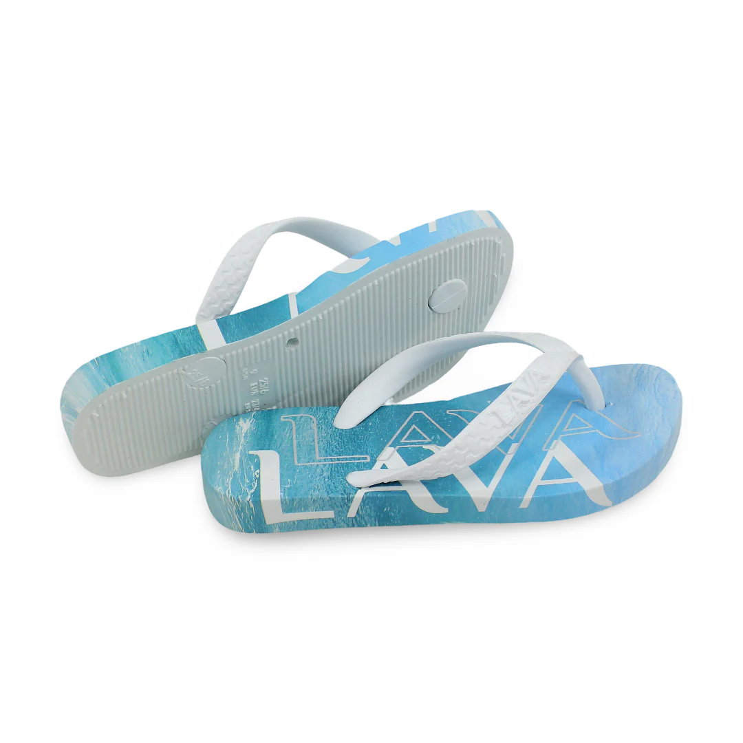Girls Rubber Slippers – White Lava - Image 3