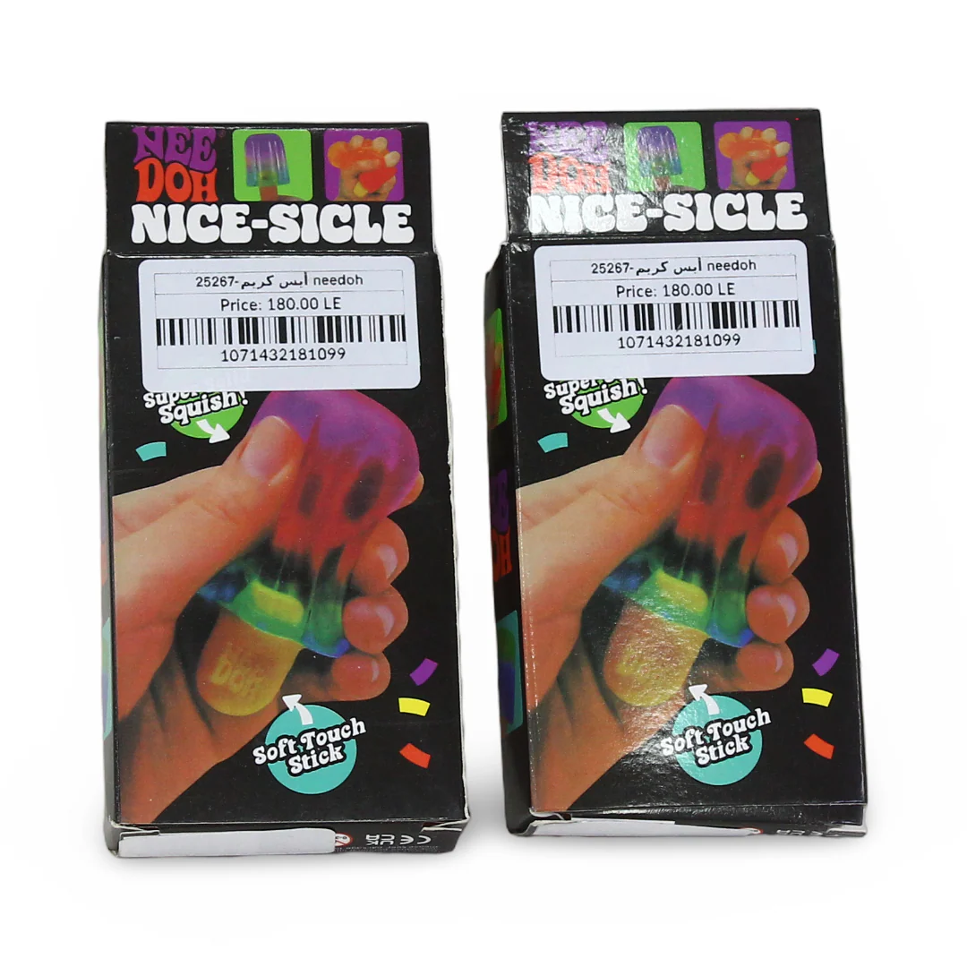 Nee Doh Nice-Sicle Super Solid Squishy Toy – Purple with Ice Cream Design - Image 2