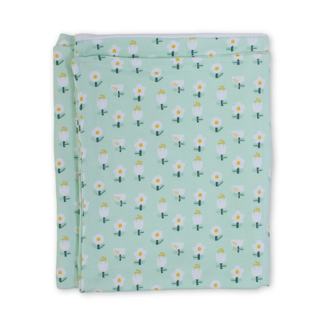 Cotton Baby Blanket – Flowers Embroidery - Image 5