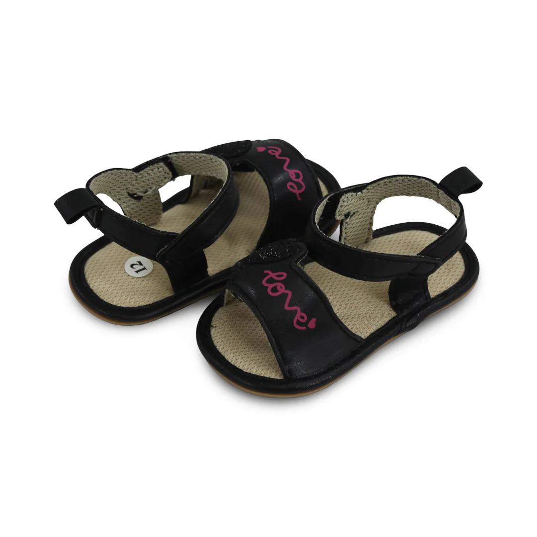 Baby Girls Leather Sandal – "Love" Design - Image 5
