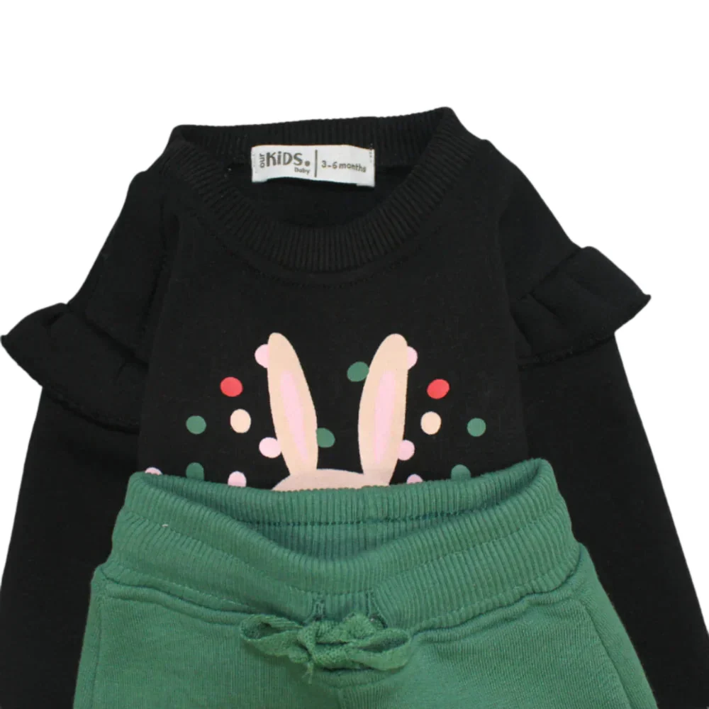 Sweet Little Bunny Long-Sleeved Fleeced Pajama - Image 3