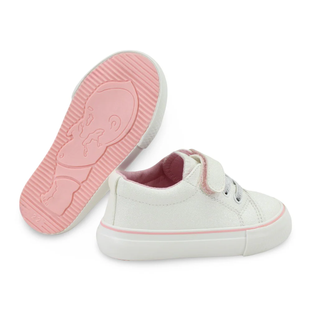 Girls Leather Sneakers – White - Image 3