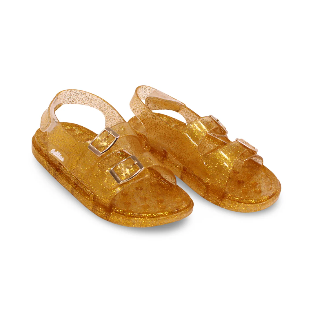 Girls Rubber Sandal – Glittery Gold