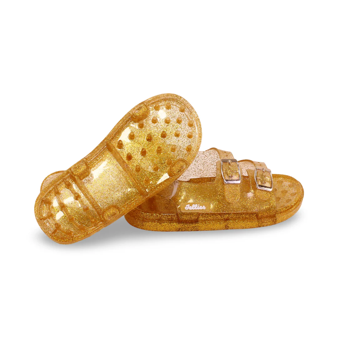 Girls Rubber Sandal – Glittery Gold - Image 3