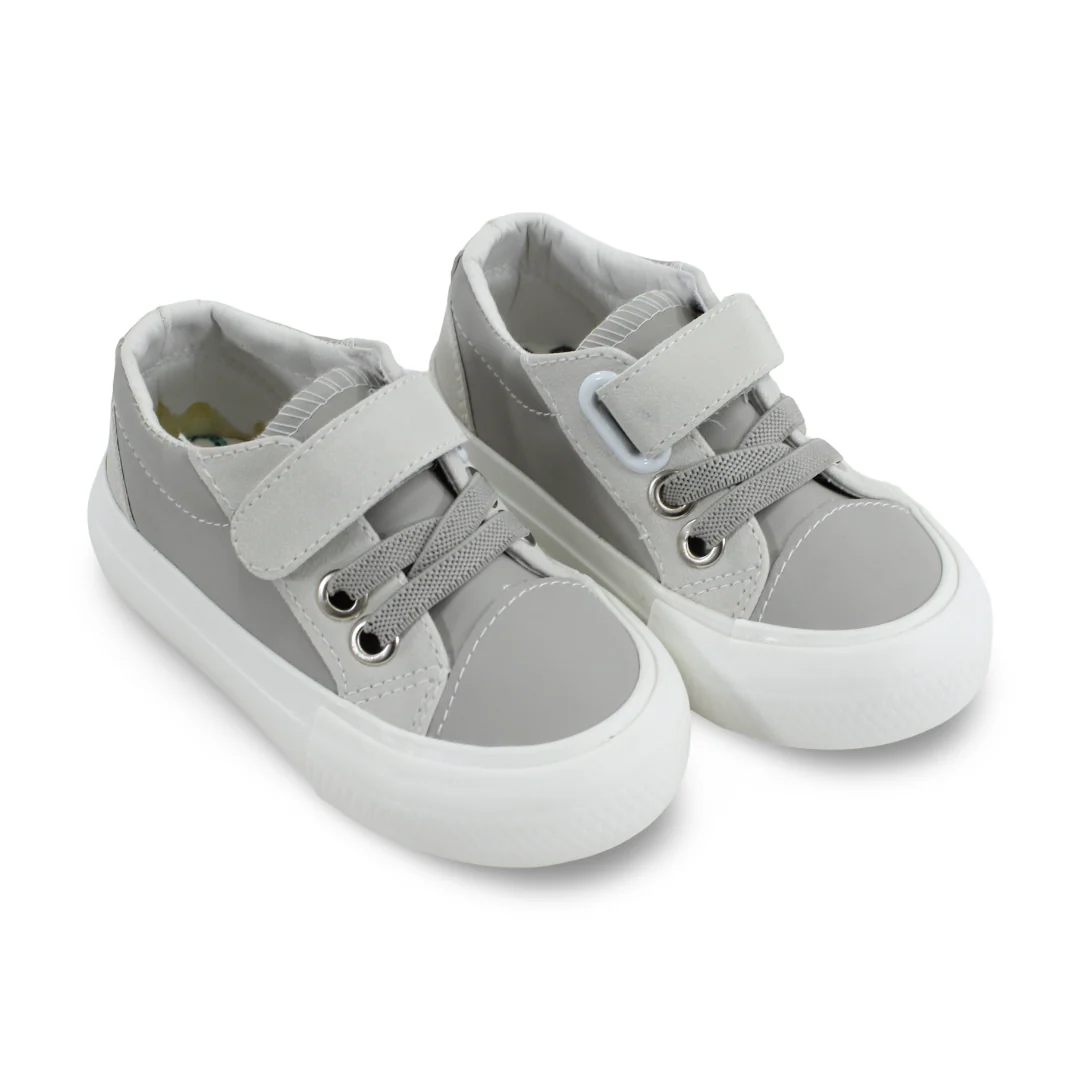 Unisex Baby Leather Sneakers – Grey