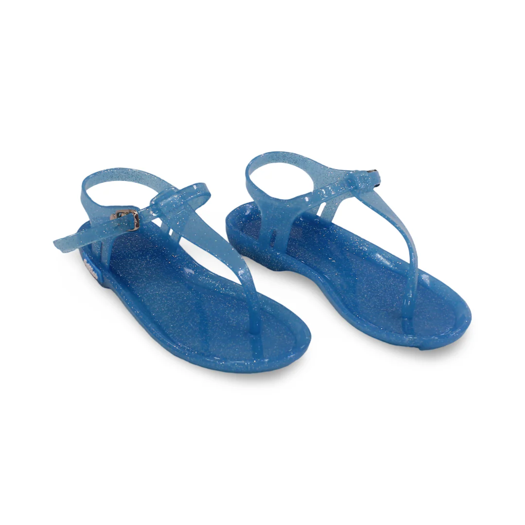 Girls Rubber Sandal – Glittery Baby Blue