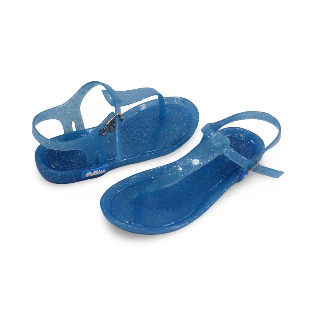 Girls Rubber Sandal – Glittery Baby Blue - Image 2