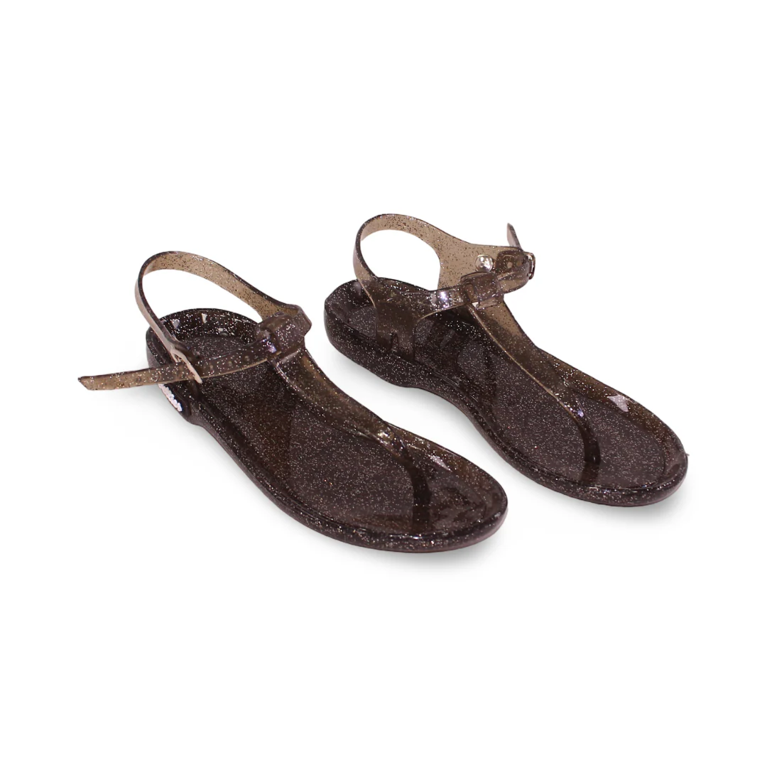 Girls Rubber Sandal – Glittery Grey