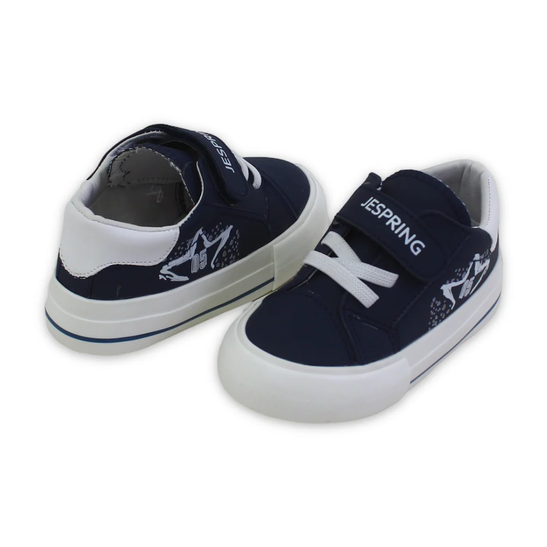 Baby Boys Leather Sneakers – Navy - Image 2