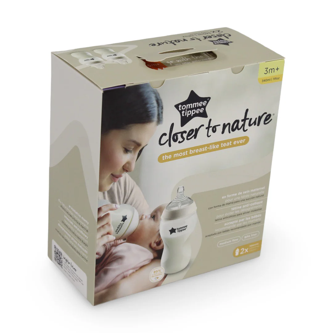 Tommee Tippee Closer to Nature 2 Baby Bottles 340ml - Image 2