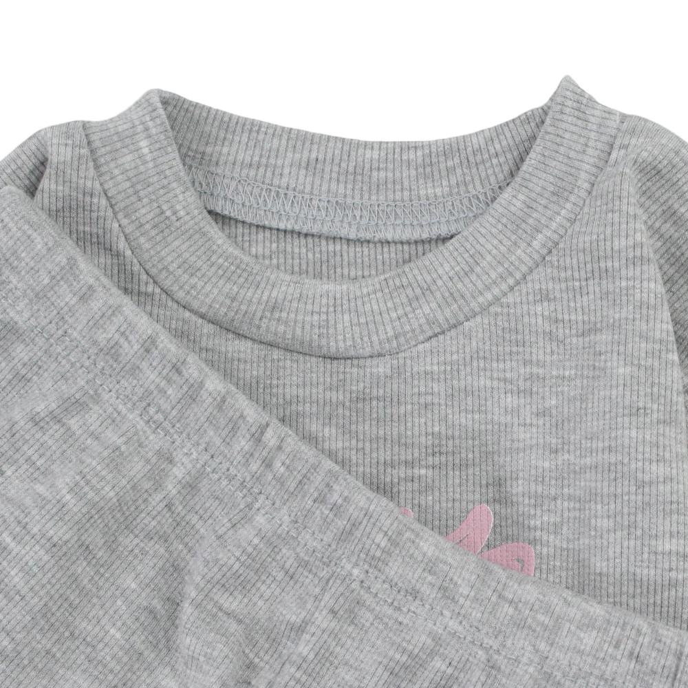Girls Derby Pajama Set – Grey with "You Lock Pretty Today" Print - Image 3