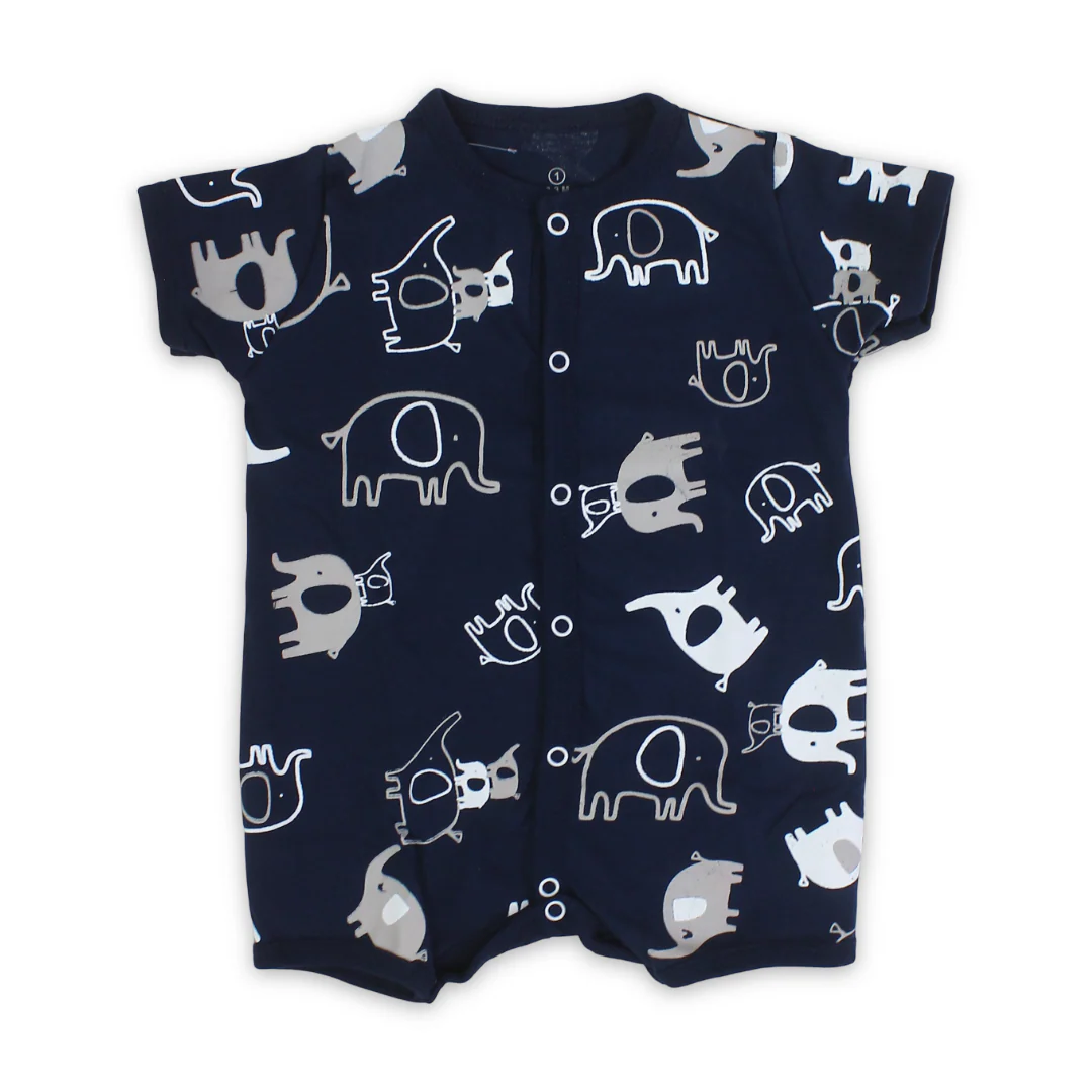 Baby Boys Cotton Romper – Elephant Print - Image 5
