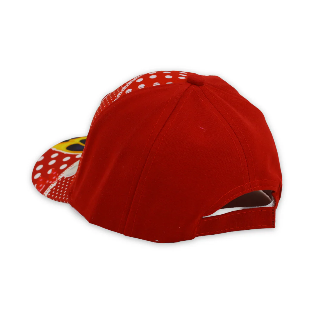 Girls Cap – Red with Minnie Mouse Print - Image 2