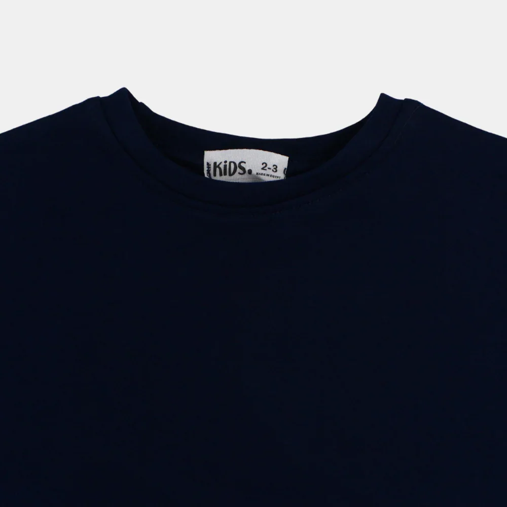 Unisex Kids' Navy Oversized T-Shirt – Cotton - Image 4