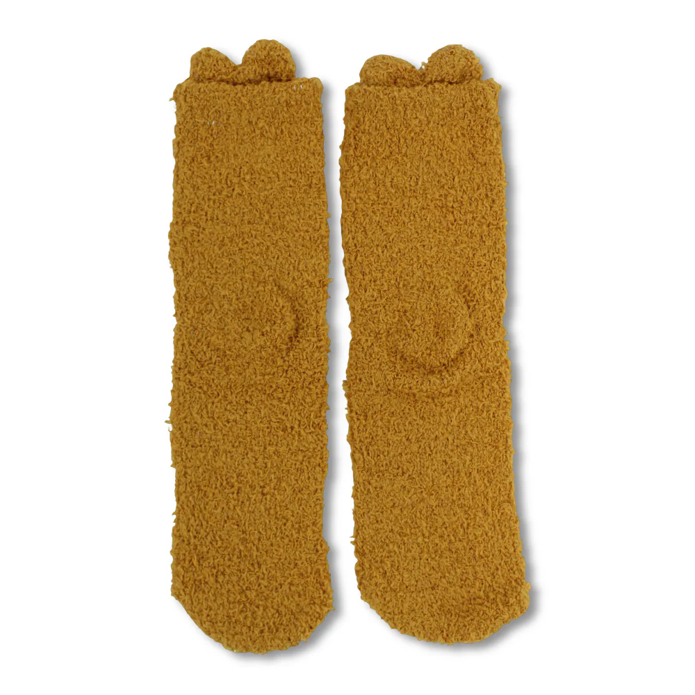 Unisex Socks – Mustard with Cartoon Character Design - Image 3
