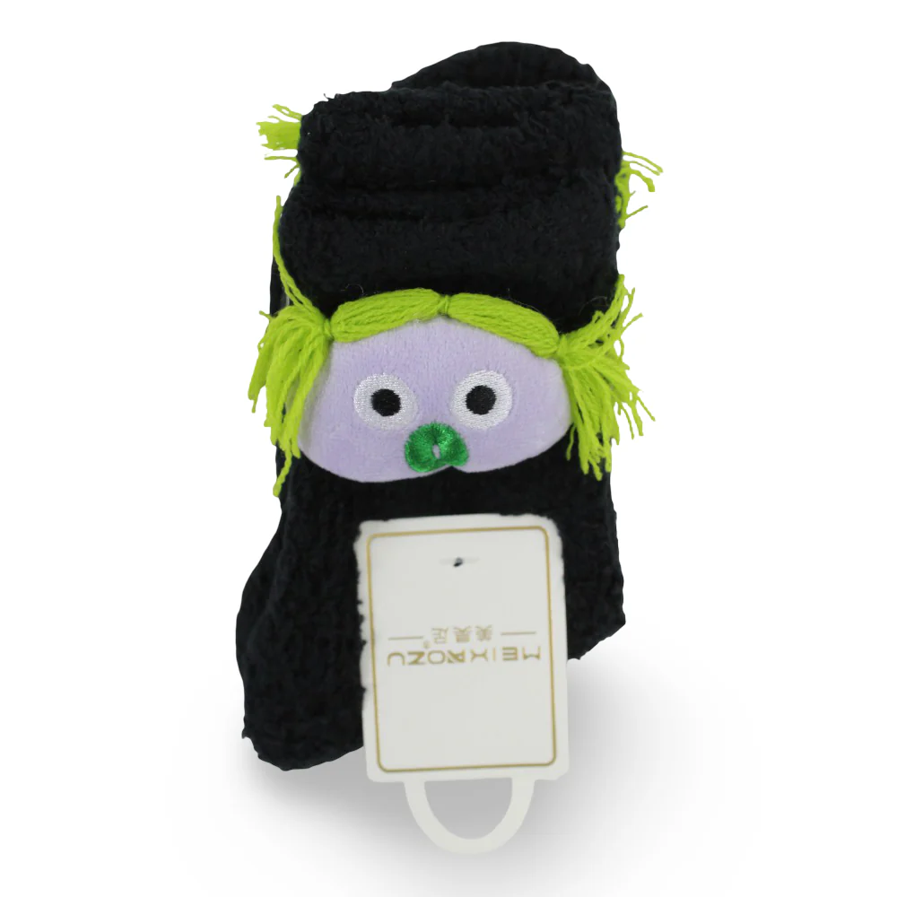 Girls Socks – Black with Doll Design