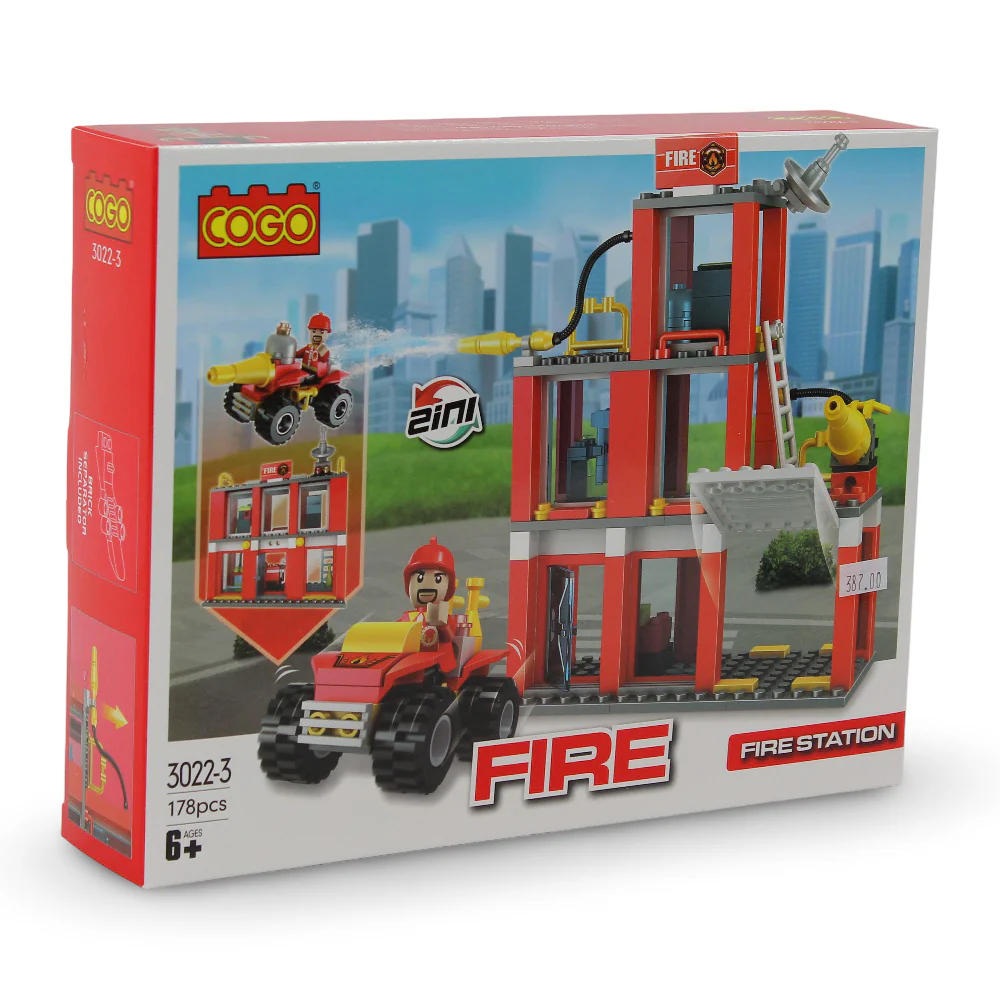Cogo Fire Station Building Block Set – 178 Pcs - Image 2