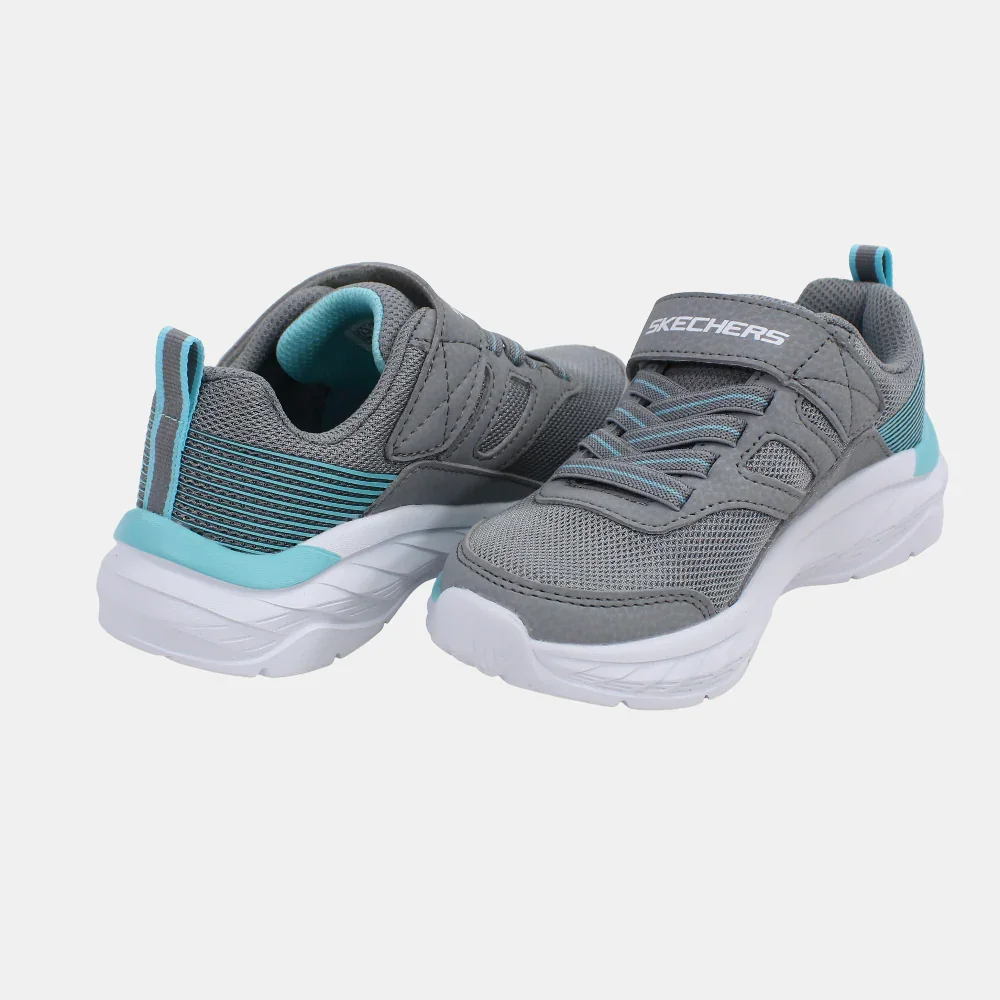 Girls Leather Sneakers - Grey - Image 2