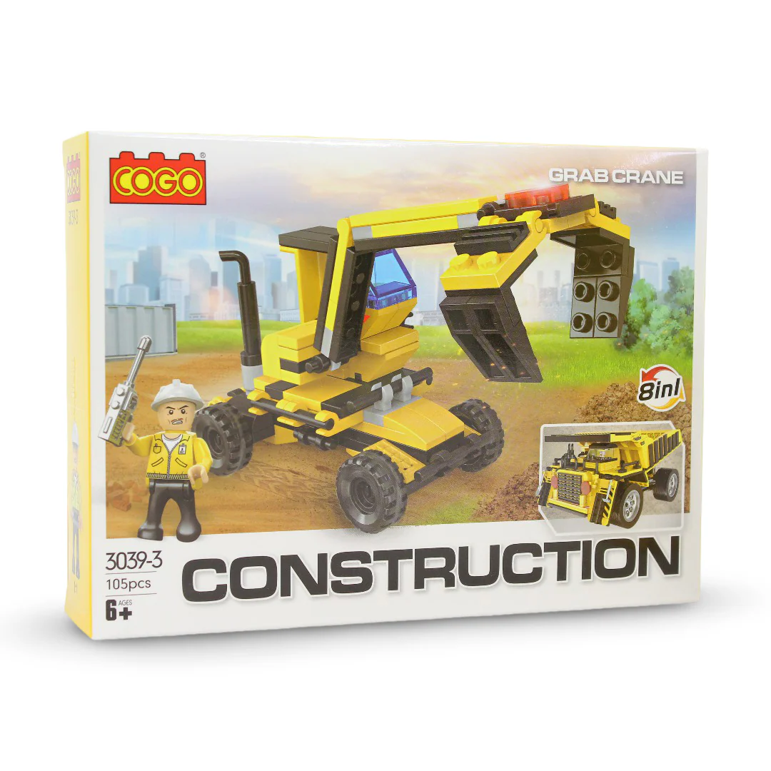 Cogo Construction Series Heavy Transport Vehicle Building Block Set 8in1 - Image 6