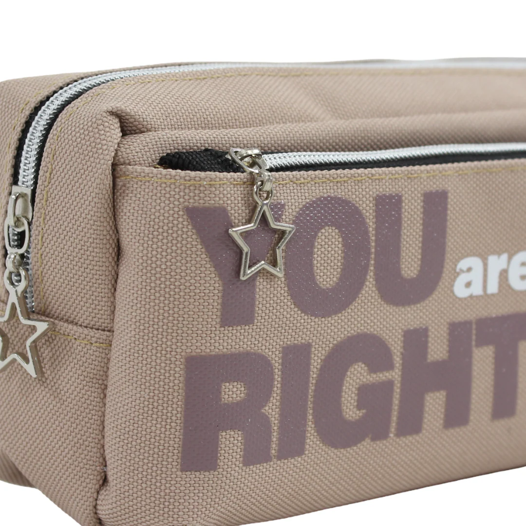 "You are Right" Pencil Case – Beige - Image 3