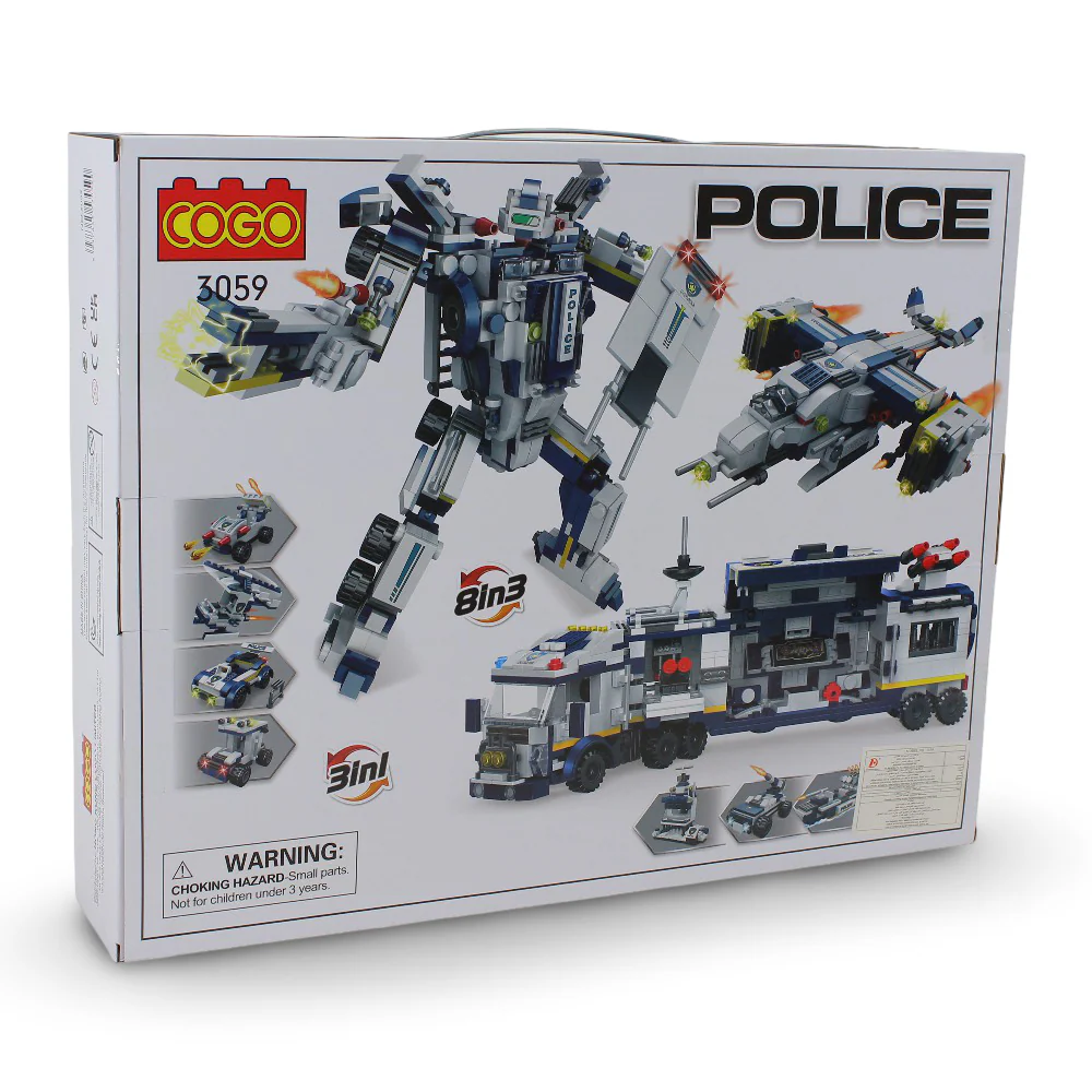 Cogo Police 8-in-3 Building Block Set – 812 Pcs - Image 2