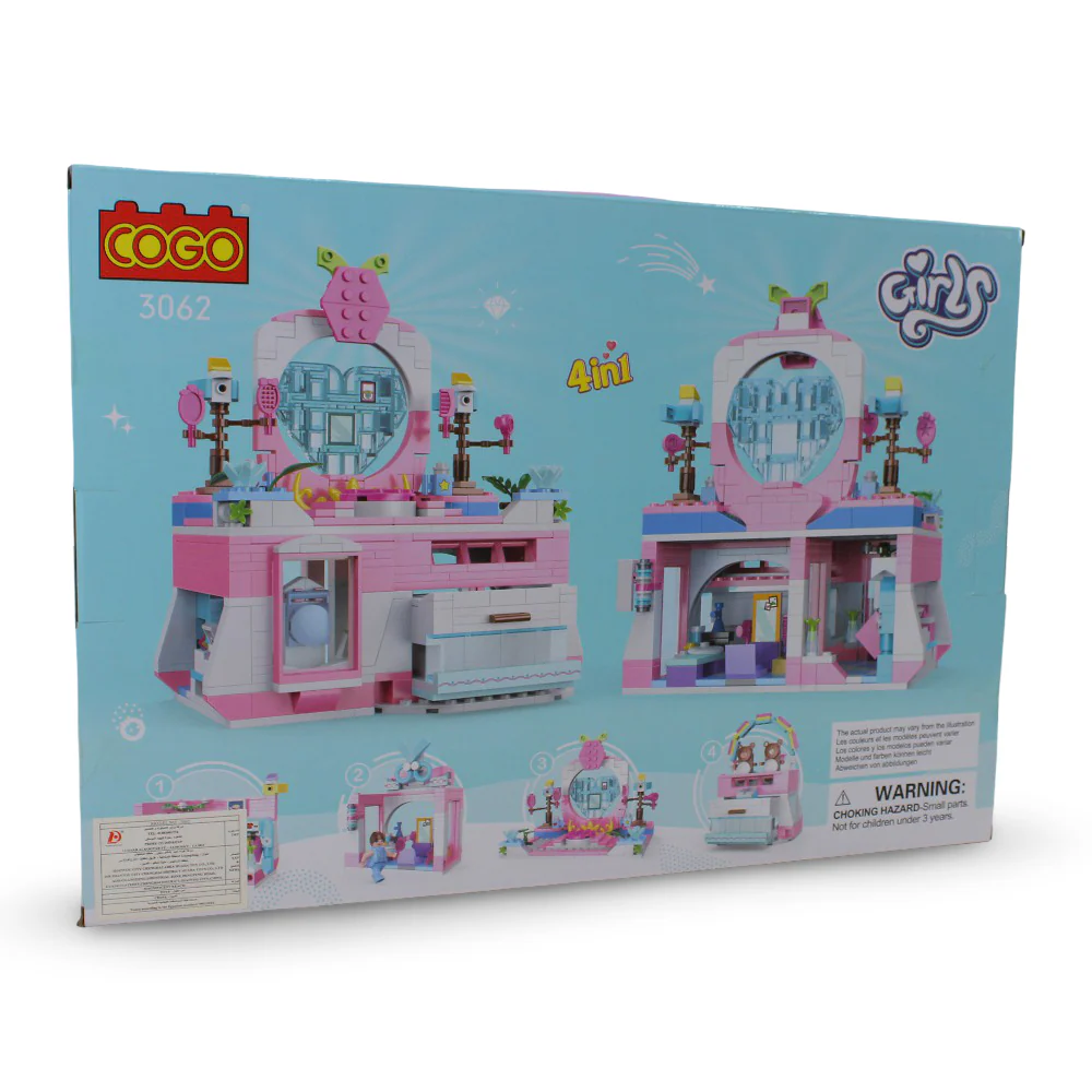 Cogo Girls Princess Dressing Table Building Blocks Set - 653 Pcs - Image 2